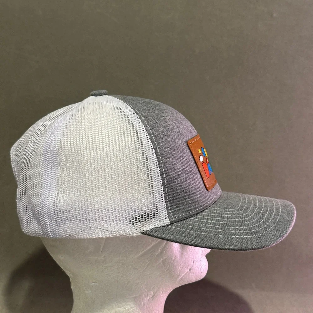 Super Daddio Trucker Hat Gray White Mesh Snapback Retro Video Game‎ Style Cap